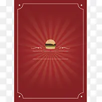 红色扁平化快餐厅菜单背景素材