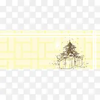 圣诞树文艺几何黄色banner