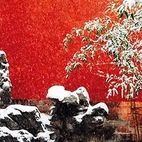 中国风雪景图