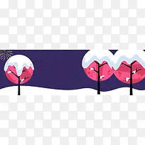 圣诞节紫色简约banner