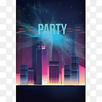 城市夜晚派对海报背景素材