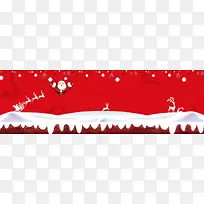 圣诞节红色电商促销banner背景