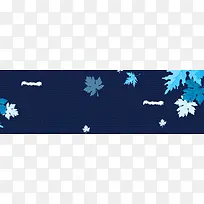 卡通蓝色手绘冬季小雪banner海报背景
