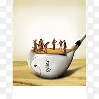 欧式高尔夫广告背景