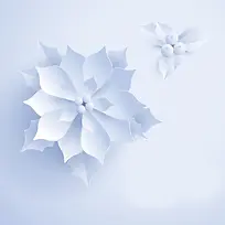 3D立体剪纸花朵喜庆春节瑞雪兆丰年海报