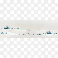 简约雪景水墨风格扁平冬季浅色banner