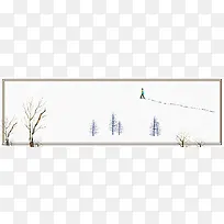 冬季雪地雪花banner海报背景