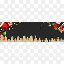 圣诞节黑色圣诞树banner