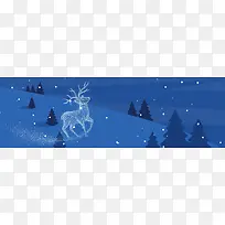 圣诞蓝色文艺清新大促banner