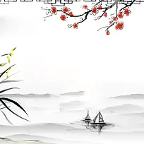 淡雅水墨中国风背景图