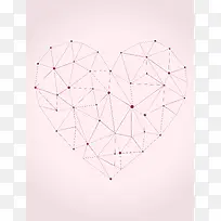 创意线条联结心形图案矢量背景