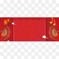 新年大气盛典几何红色banner