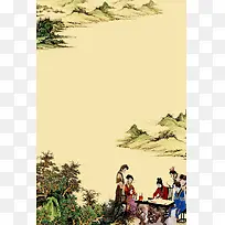 复古中国画背景素材