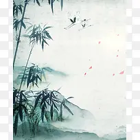 清新竹林高山绿色背景素材