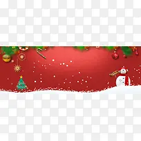 圣诞节红色简约梦幻PSD分层banner