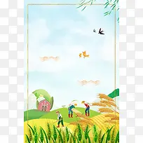 简约二十四节气芒种背景素材