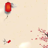 2018狗年春节元旦黄色复古电商灯笼梅花主图