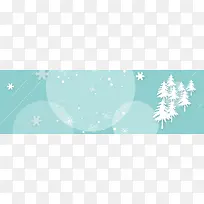 冬季蓝色简约卡通PSD分层banner