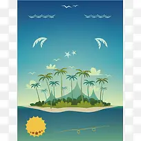 春季旅游海南旅游海报背景模板
