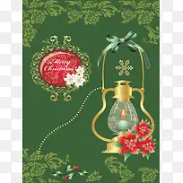 欧式花纹复古浪漫蜡烛圣诞背景素材