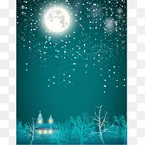 梦幻唯美卡通插画海报背景素材
