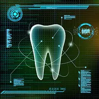 牙齿科技分析图背景素材