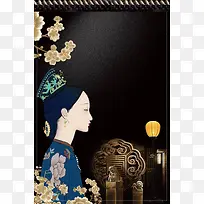 电视剧复古宫廷风背景素材