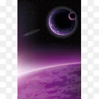 紫色太空中的圆球背景素材