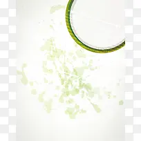 矢量绿色水彩墨点涂鸦背景