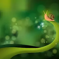 蜗牛绿色树叶化妆品广告矢量背景