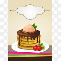 欧式蛋糕店海报招贴手绘背景素材
