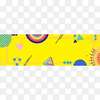 黄色几何创意banner海报背景