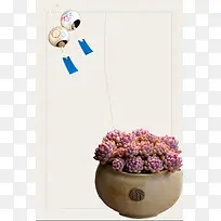多肉植物产品宣传海报背景