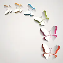 彩色半立体纸雕镂空蝴蝶