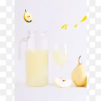 梨汁饮料海报背景素材