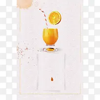 创意简约柠檬汁夏季饮品海报背景素材