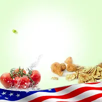 美国进口燕麦片食品PSD分层主图背景素材