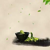 古朴茶叶茶具PSD分层主图背景素材