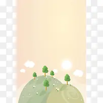 简约扁平户外运动登山海报矢量背景