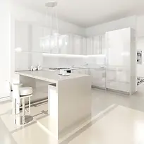 白色清新厨房背景素材