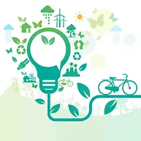 公益环保绿色拯救地球灯泡自行车海报背景