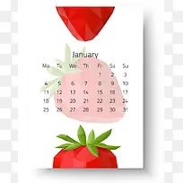 日历2017年1月挂历日期时间水果