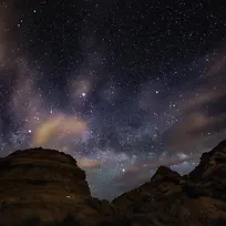 星空岩石背景