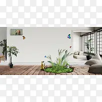 清新北欧简约风家具促销banner