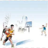 卡通漫画篮球比赛宣传海报