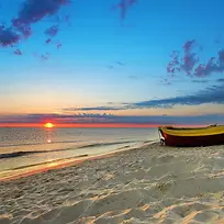 夕阳沙滩背景图