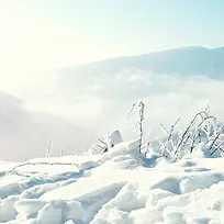 简约雪景风景背景图