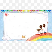 儿童绘画展板背景素材
