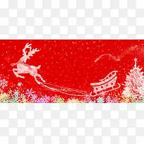 圣诞节红色麋鹿车banner