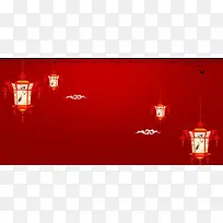 花灯红色新年节日背景